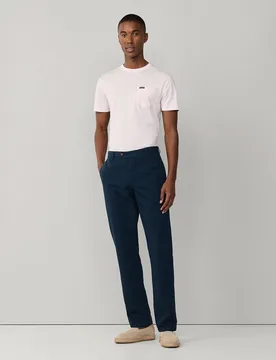 Pantalón chino de hombre de algodón y lino regular fit - Façonnable - FashionsVida