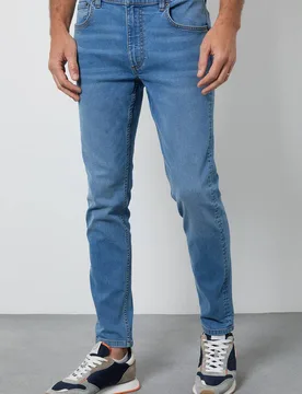 Men's Stone Wash Skinny Fit Jeans in Blue Size: 30R - Blue - Size: 30R - Burton - FashionsVida