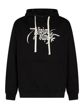 Felpa Leggera Cappuccio Uomo Rock Mather Hoodie Black - VISION OF SUPER - FashionsVida