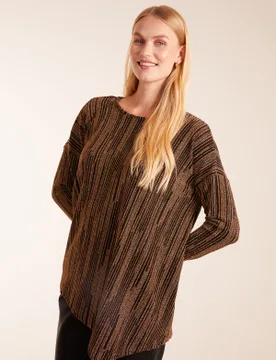 Asymmetric Batwing Metallic Top - S/M / GOLD - female - Blue Vanilla - FashionsVida