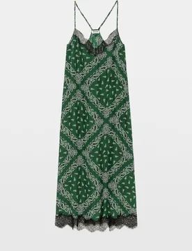 Zadig & Voltaire - Vestido largo 100% seda lencero estampado - Zadig & Voltaire - FashionsVida