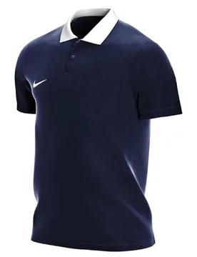 Mens Printed Logo Collared Neck Short Sleeve Shirt In Navy - Blue - Nike - FashionsVida