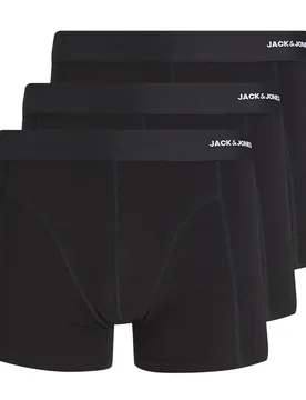 Boxers Basic Bamboo Trunk Plus Size 3 Unités Black 5XL - Jack & jones - FashionsVida