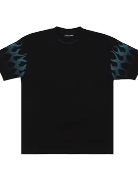 Maglietta Uomo Racing Flames Tee Black - VISION OF SUPER - FashionsVida