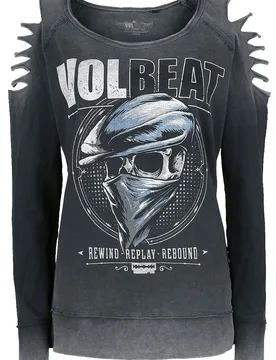 Sweatshirt - Bandana Skull - S bis XXL - für Damen - Größe M - grau - EMP exklusives Merchandise! - Frauen - female - Volbeat - FashionsVida