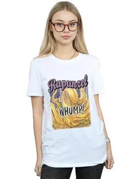 Women's Tangled Rapunzel Whump Cotton Boyfriend T-Shirt in White Size: Small - White - Size: S - Disney - FashionsVida