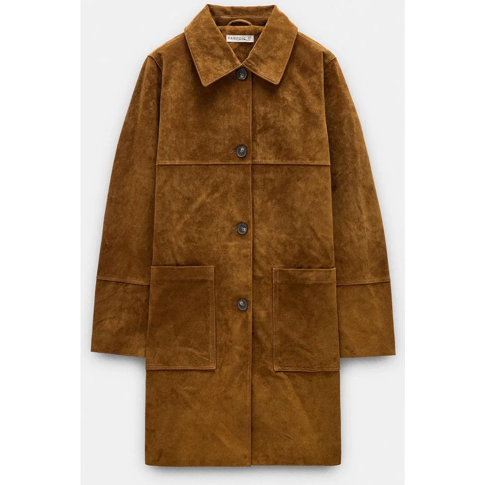 Cazadora de mujer 100% piel larga con botones - Parfois - FashionsVida