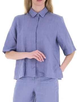 Camicia in lino AZZURRO POLVERE 46 - Marella - FashionsVida