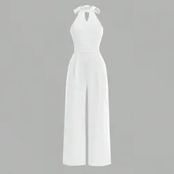 Mono elegante y minimalista sin espalda con lazo para niñas preadolescentes