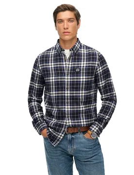 Chemise à Manches Longues M4011047a Hampton Check Blue S - Superdry - FashionsVida