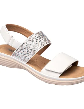Klett-Stretchsandalette „Saskia“ weiss 37 Damen - wonderwalk - FashionsVida