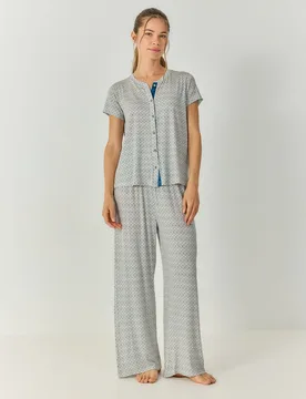 J&J Brothers - Pijama mujer manga corta pantalón largo - J&J Brothers - FashionsVida
