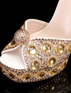 Super Luxury Women's Shoes Exquisite Rhinestone High Heel Sandals for Woman Elegant Wedding Shoes Designer Shoes Sandalias Mujer - Aliexpress - FashionsVida