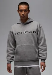 Mens Essential Fleece Air Stretch Overhead Hoodie In Dark Grey - Size Small