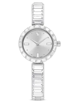 Orologio Matrix bangle, Fabbricato in Svizzera, Bracciale in cristallo, Bianco, Acciaio inossidabile OS - Swarovski - FashionsVida