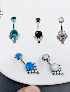 New G23 Titanium 14G Opal Belly Button Ring ASTM F136 CZ Navel Piercing Ring Sexy Women Belly Piercing Body Jewelry - Aliexpress - FashionsVida