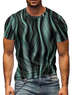 Men's Stylish Artistic 3D Printed Short-Sleeve T-Shirt - Summer Sports, Shirt-Style, Full-Body Print - Aliexpress - FashionsVida