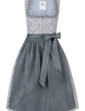 Dirndl Sophie (rauchblau, Gr. 38) von Heimatgwand für Damen, 100% Baumwolle - Stockerpoint - FashionsVida