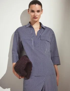 Blusa de mujer con bolsillos y cuello caja - Woman El Corte Inglés - FashionsVida