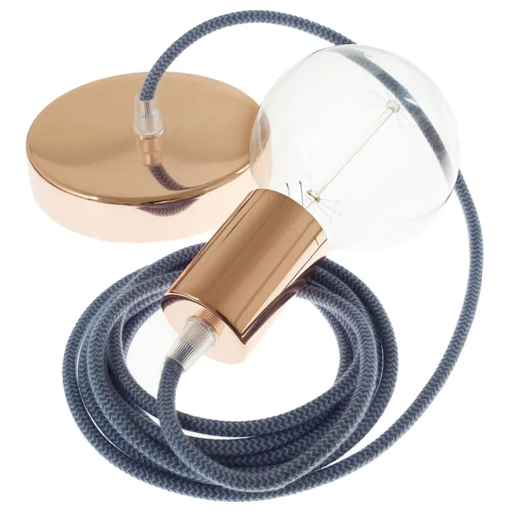 Cables Suspension Luminaire Rz25 Zigzag 50 Cm Stone Grey / Ocean / Copper One Size - Creative - FashionsVida