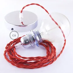 Cables Lampe Suspendue Pendel Pour Abat-jour Tm09 Diy 2 M Red / Chrome Plated One Size