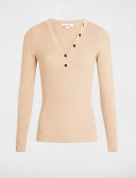 Jersey de mujer ajustado con escote pico - Morgan - FashionsVida