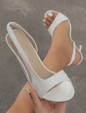 Mujer Sandalias minimalista con tacón delgado de talón abierto elegante verano con tacón CN40 - Shein - FashionsVida