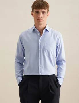 X-Slim Business Hemd Struktur Blau 42 - Seidensticker - FashionsVida