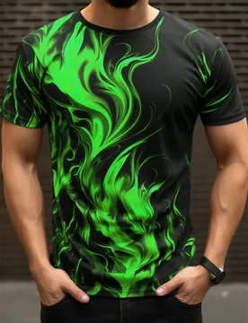 Fashion Men's Trend T-Shirts Short Sleeve Flame Series 3d Printed Street T Shirt 6XL Plus Size O-Neck Casual Tops - Aliexpress - FashionsVida