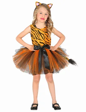 Tiger-Kostüm für Mädchen 2-teilig orange-schwarz - female - Widmann - FashionsVida