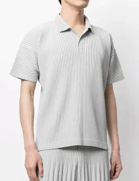 ISSEY Wrinkle Shirt with Loose Lapel, Versatile Casual Short-Sleeved T-Shirt, POLO Shirt, Men's Trendy Style - Aliexpress - FashionsVida
