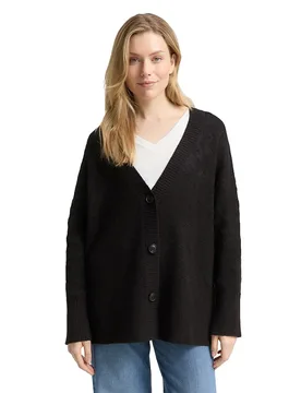 Cardigan 109366 Navy Offwhite Dot Stripe M - Tom tailor - FashionsVida