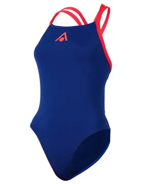 Essential Open Back Swimsuit Navy Blue / Red FR 48 Women - Aquasphere - FashionsVida