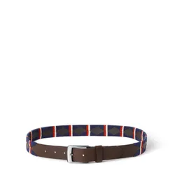 Mens Accessories Fuego Belt In Blue/red Leather - Size 90 Cm
