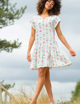 Women's Bookham Slub Jersey Dress Flower Press Size: 12 - Multicolor - Size: 12 - Kite - FashionsVida