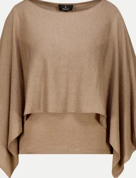 Poncho mit Glitzergarn Braun 42 - monari - FashionsVida