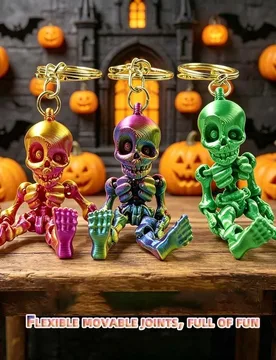 D Printing 3D Printed Key Chain Flexible Movement Articulated Joints Articulated Skeleton Key Ring Bright Colors Lightweight - Aliexpress - FashionsVida