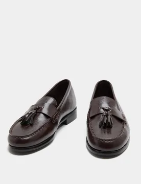 Tassel Block Heel Loafers Wine female - M&S - FashionsVida