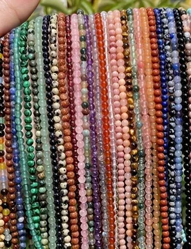 Pulgadas 3/4mm Cuentas Redondas de Piedra Natural, Ojo de Tigre/Amatista/Granate/Ágata, etc. Materiales Naturales, Opciones de Multicolor, Piedras Cu - Shein - FashionsVida