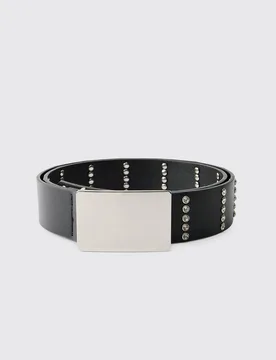Herren Diamantee-verzierter PU-Gürtel Black Größe XL - boohooMAN - FashionsVida