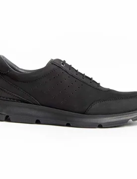 Mens Oxford-Sko Confore5 Svart - Black Leather - Size Eu 42 - Purapiel - FashionsVida