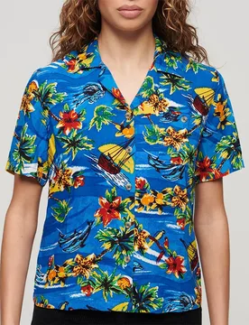 Chemise à Manches Courtes Beach Resor Blue Dolphin Ocean XS - Superdry - FashionsVida