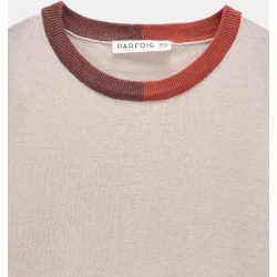 Top de mujer sin mangas con cuello a contraste en liso