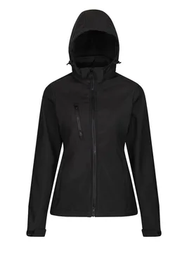 Womens/ladies Venturer Hooded Soft Shell Jacket (Black) - Size 14 Uk - Regatta - FashionsVida