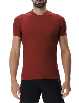 Run Fit Short Sleeve T-shirt Cabernet L Men - Uyn - FashionsVida