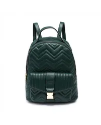 Women's Buckled Front Pocket Backpack in Dark Green - Dark Green - Size: One Size