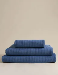 Pure Cotton Reverse Waffle & Terry Towel Slate Blue