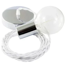 Cables Suspension Luminaire Tc01 50 Cm White / Chrome Plated One Size