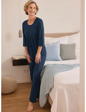 Light& Cozy Schlafanzug Kellerfalte - Marine - female - Size: 50 - Avena - FashionsVida