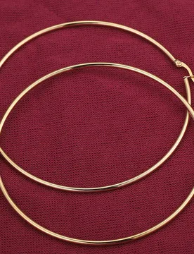 Par de pendientes de aro grandes exagerados y lisos de acero inoxidable, pendientes minimalistas para fiestas, adecuados para mujeres, accesorios de j - Shein - FashionsVida